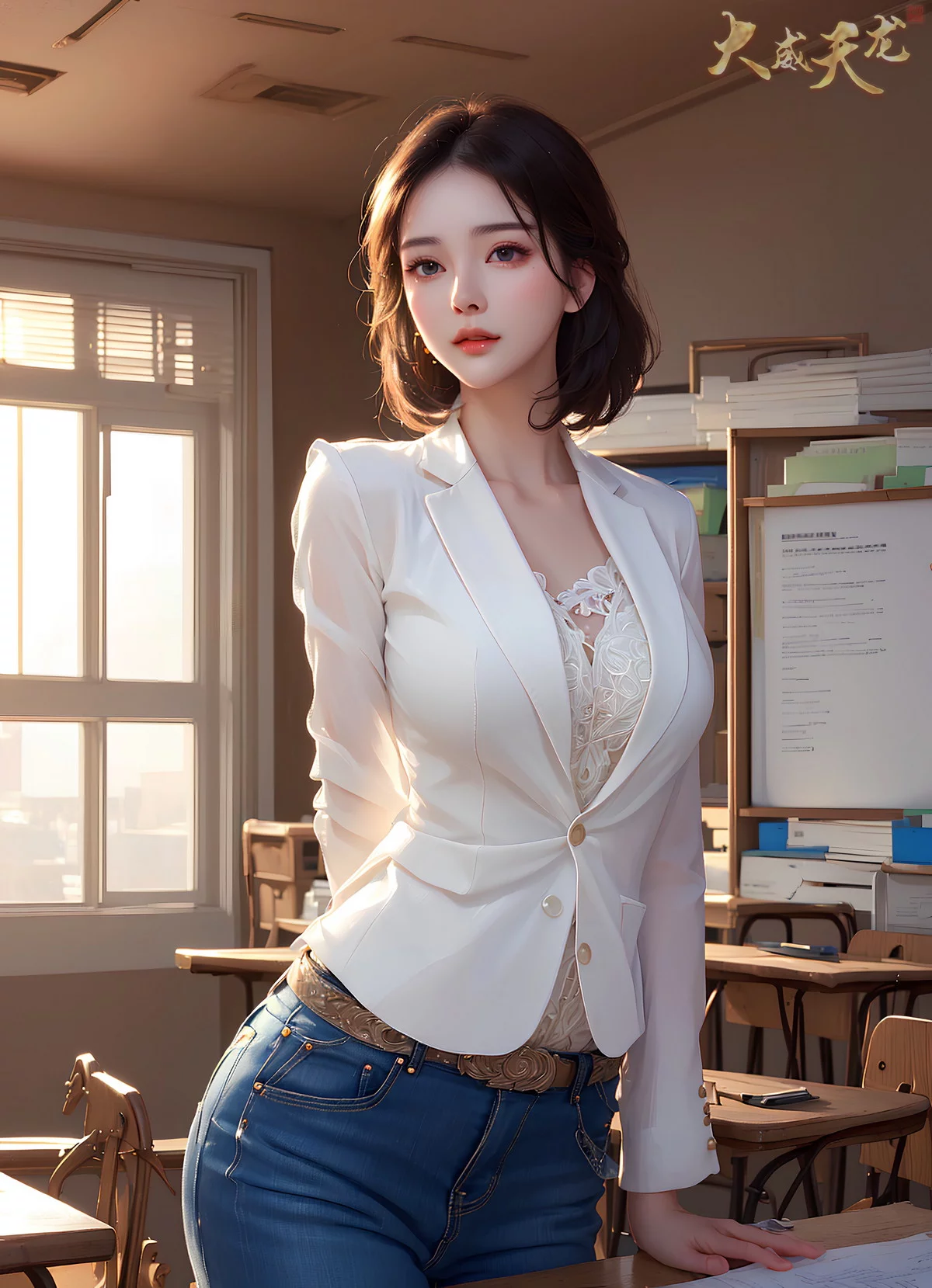 Xgyw.Org_AI美图028期留课老师主题教室里性感制服写真及下载32P