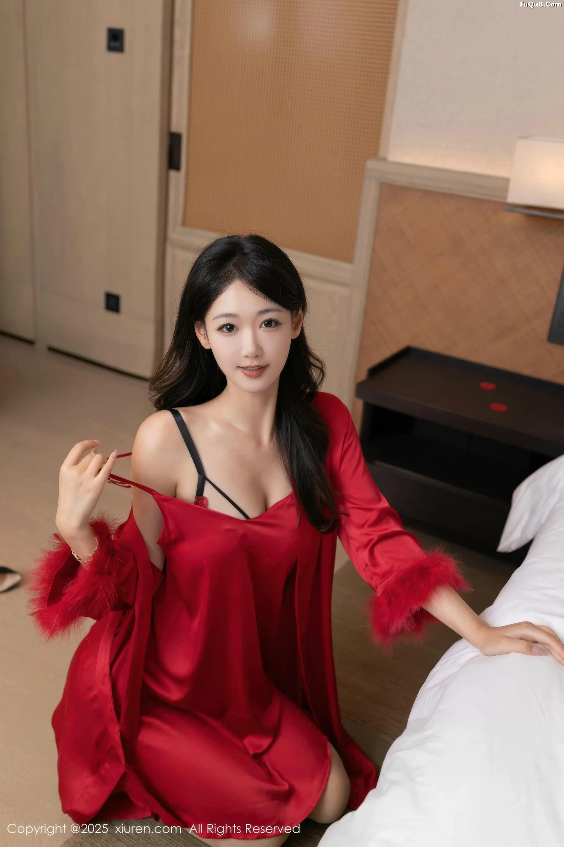 Xgyw.Org_[XiuRen秀人网]No.10768_模特唐安琪私房性感红色睡衣配超薄肉丝秀曼妙身姿撩人诱惑写真70P