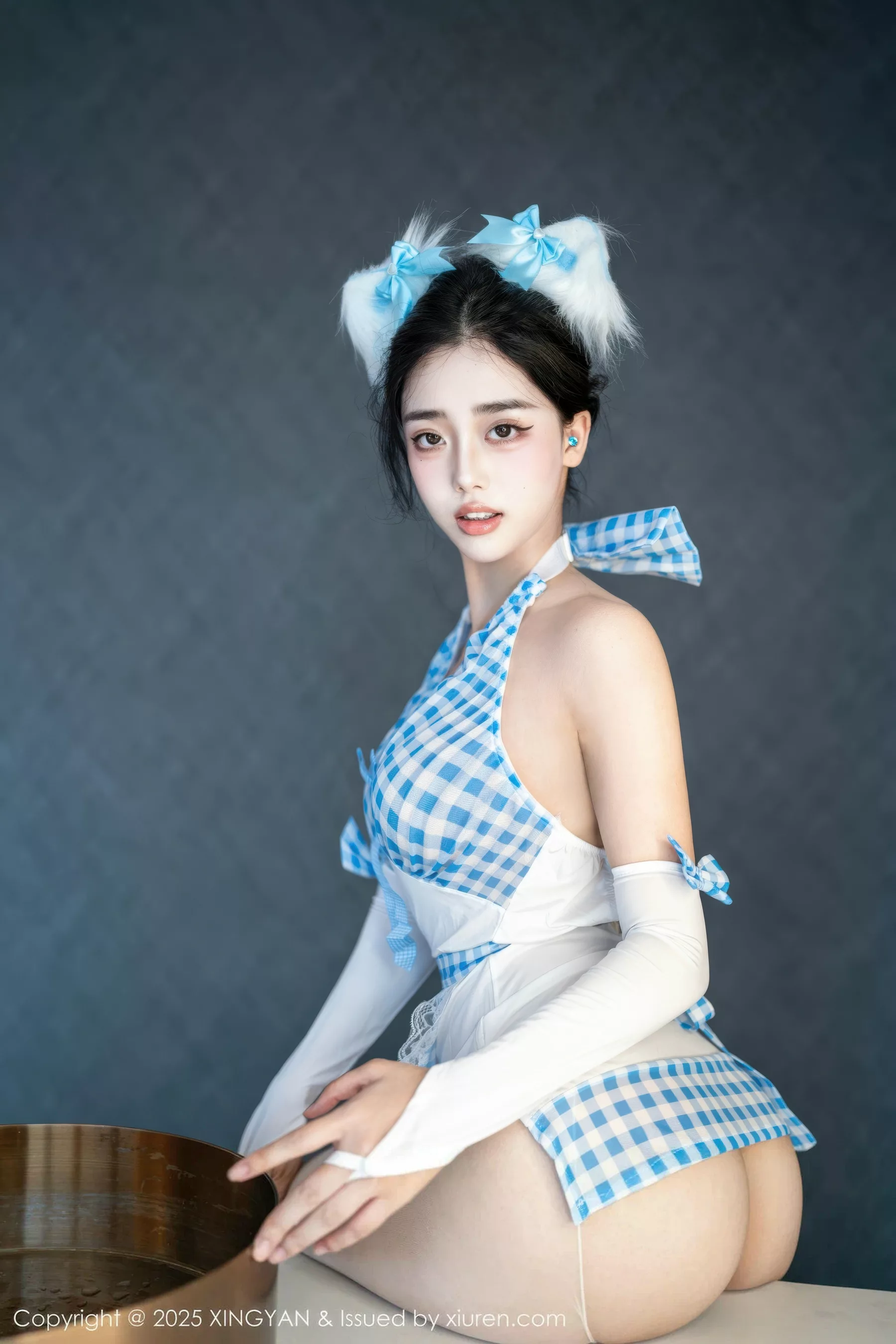 Xgyw.Org_[XINGYAN星颜社]VOL.399_模特阮福福性感蓝色格子裙配开档白丝秀曼妙身姿诱惑写真66P
