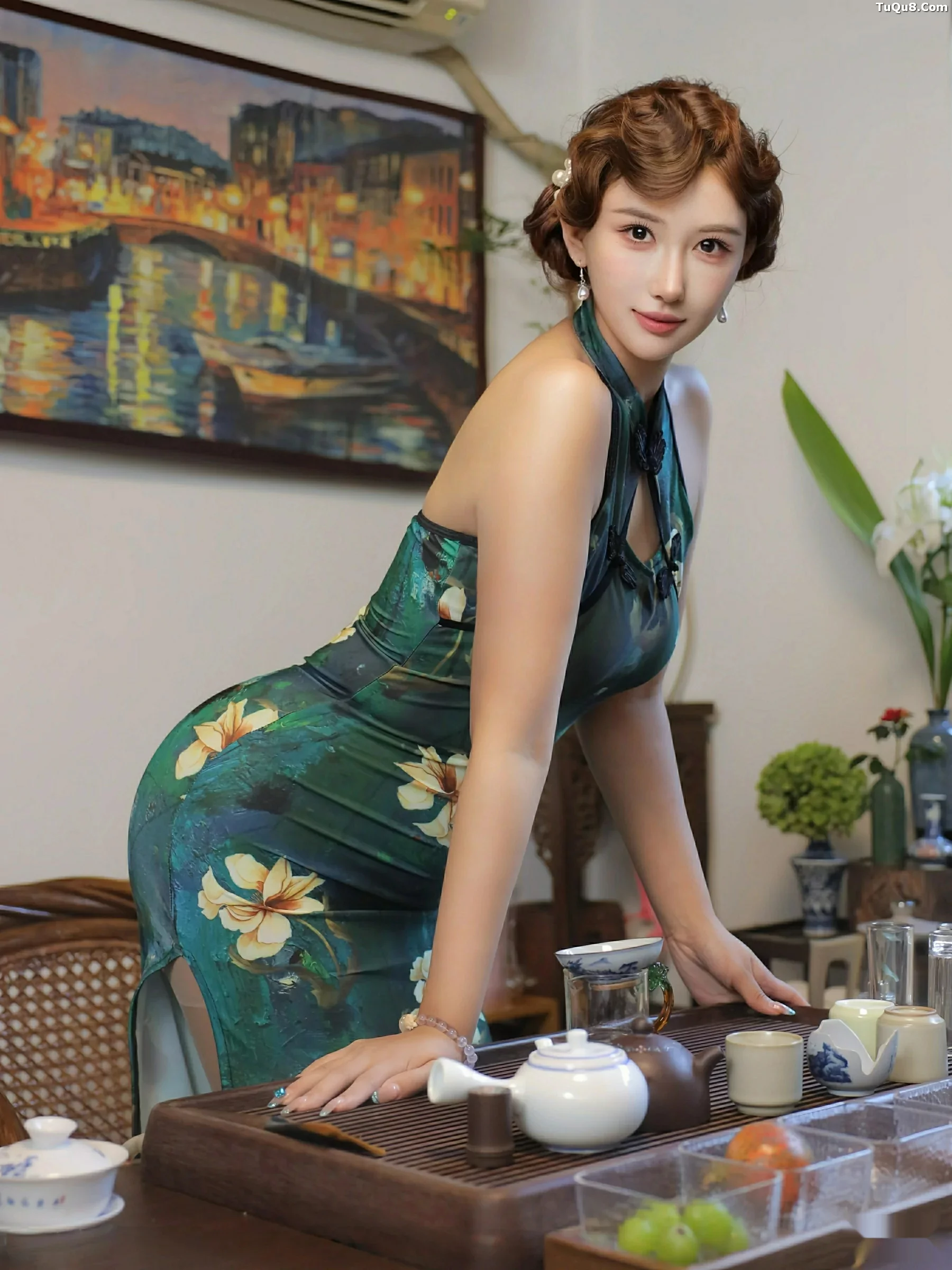 Xgyw.Org_[XiuRen秀人网]No.10815_模特金允希Yuki性感绿色旗袍配超薄肉丝秀丰腴身材迷人诱惑写真78P