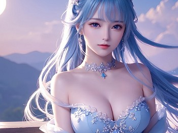 AI美图029期月下佳人主题靓丽迷人的美胸小姐姐性感写真及下载38P