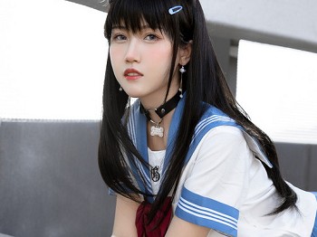 人气Coser不呆猫天台小m猫主题天台性感JK短裙制服配白丝袜秀曼妙身姿诱惑写真96P