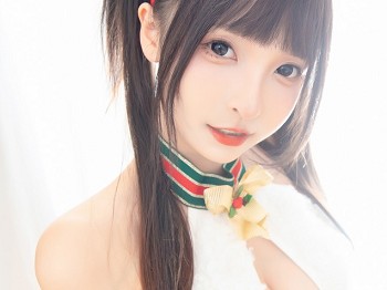 萝莉美女神楽板真冬纯白祈愿主题小鹿装扮性感白色内衣配白丝袜秀完美身材诱惑写真75P