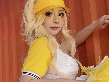 网络美女yuuhui玉汇美式甜心主题性感啦啦队服饰黄色短裙秀美腿翘臀撩人诱惑写真43P